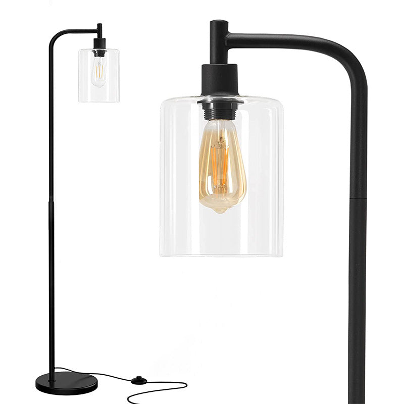 Iron Glass Pillar Living Floor Lamp