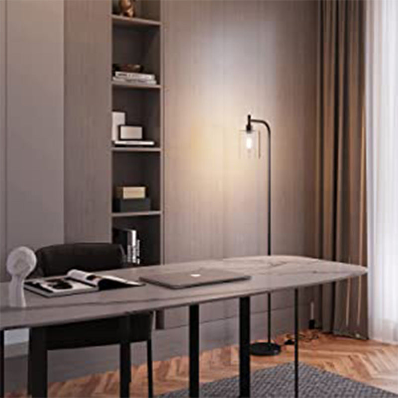 Iron Glass Pillar Living Floor Lamp