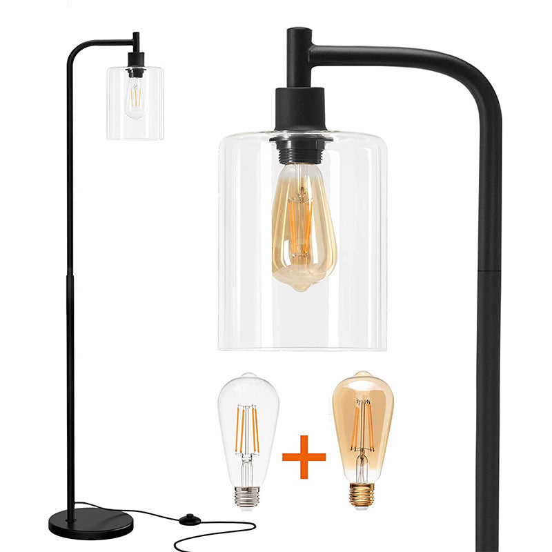 Iron Glass Pillar Living Floor Lamp