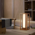 Traditional Japanese Wood Fabric Floor Lamp