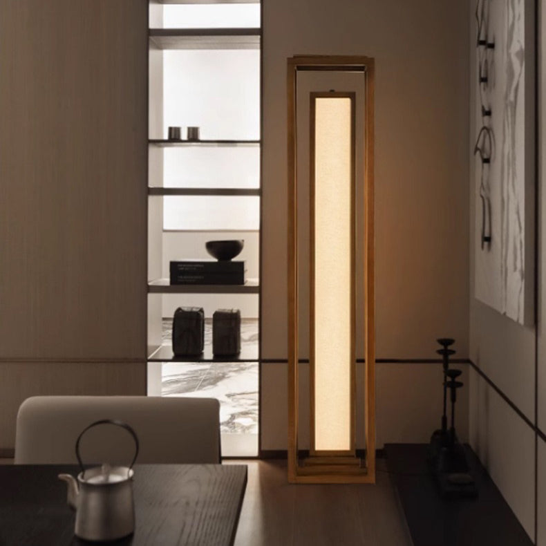 Traditional Japanese Wood Fabric Floor Lamp