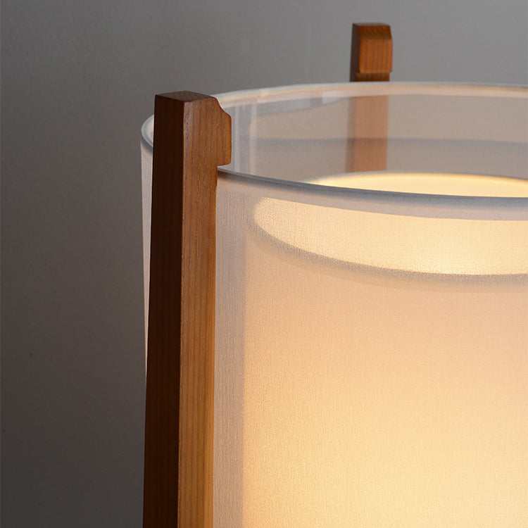 Fabric Solid Ash Wood Floor Lamp