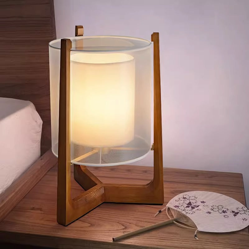 Fabric Solid Ash Wood Floor Lamp