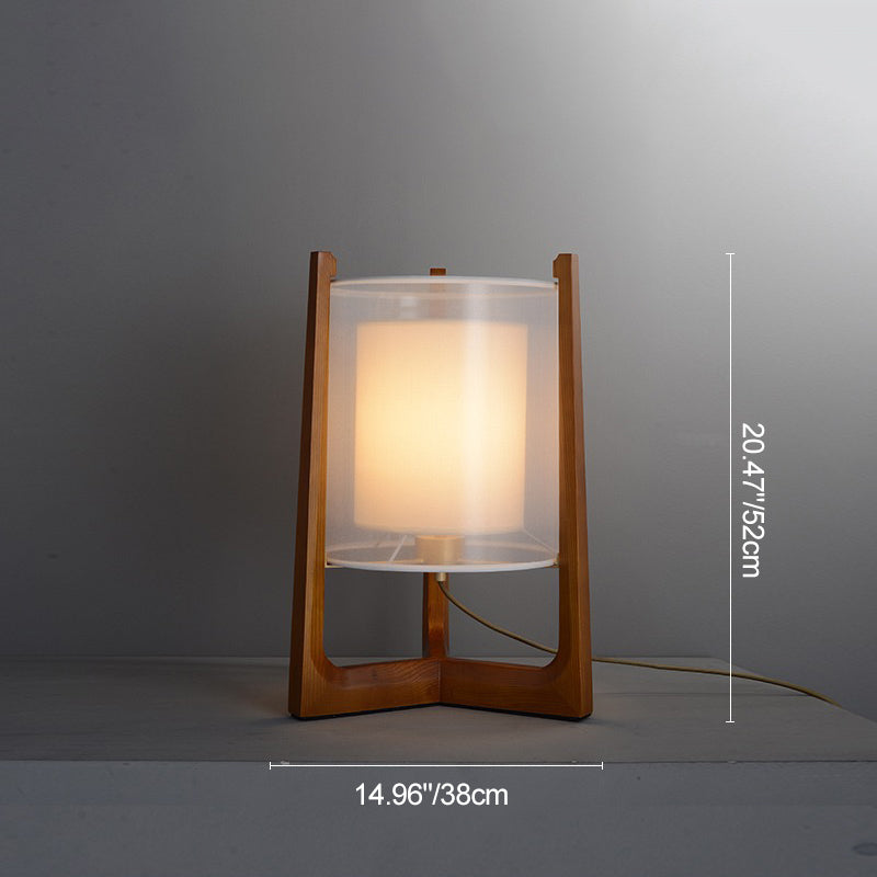 Fabric Solid Ash Wood Floor Lamp