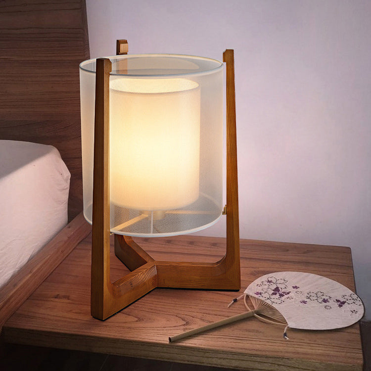 Fabric Solid Ash Wood Floor Lamp