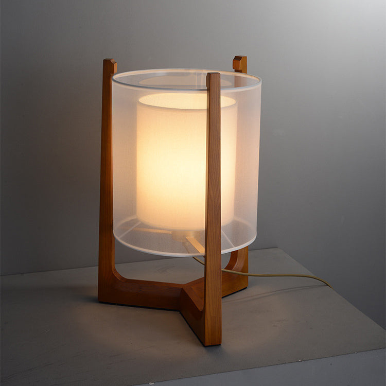 Fabric Solid Ash Wood Floor Lamp