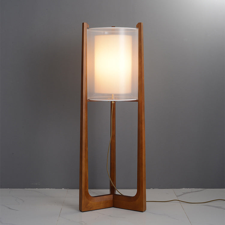 Fabric Solid Ash Wood Floor Lamp