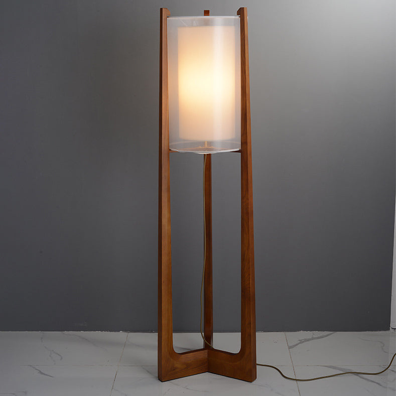 Fabric Solid Ash Wood Floor Lamp
