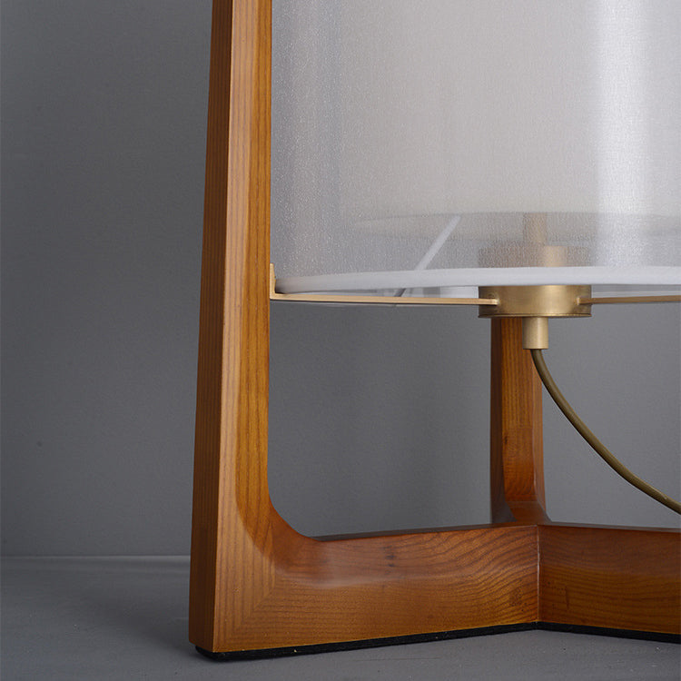 Fabric Solid Ash Wood Floor Lamp