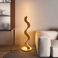 Oak Acrylic Wavy Living Floor Lamp