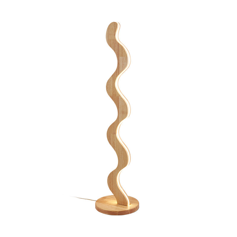 Oak Acrylic Wavy Living Floor Lamp
