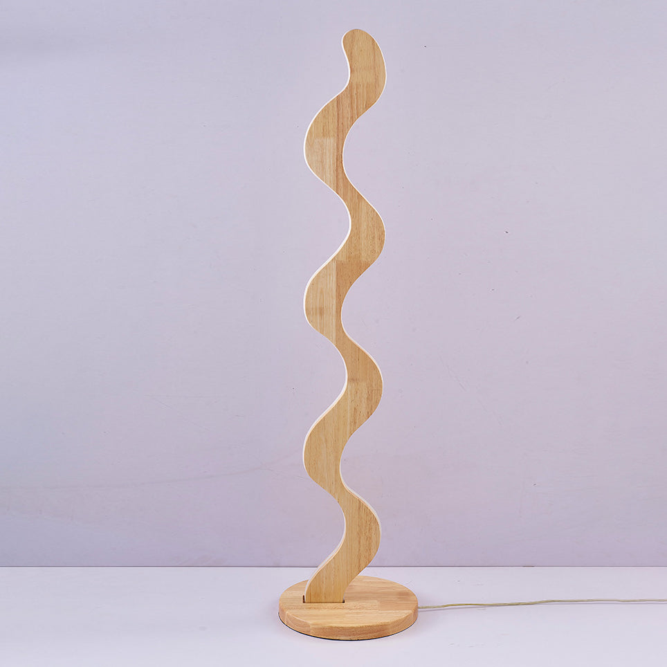 Oak Acrylic Wavy Living Floor Lamp