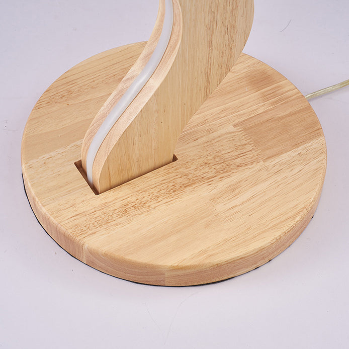 Oak Acrylic Wavy Living Floor Lamp