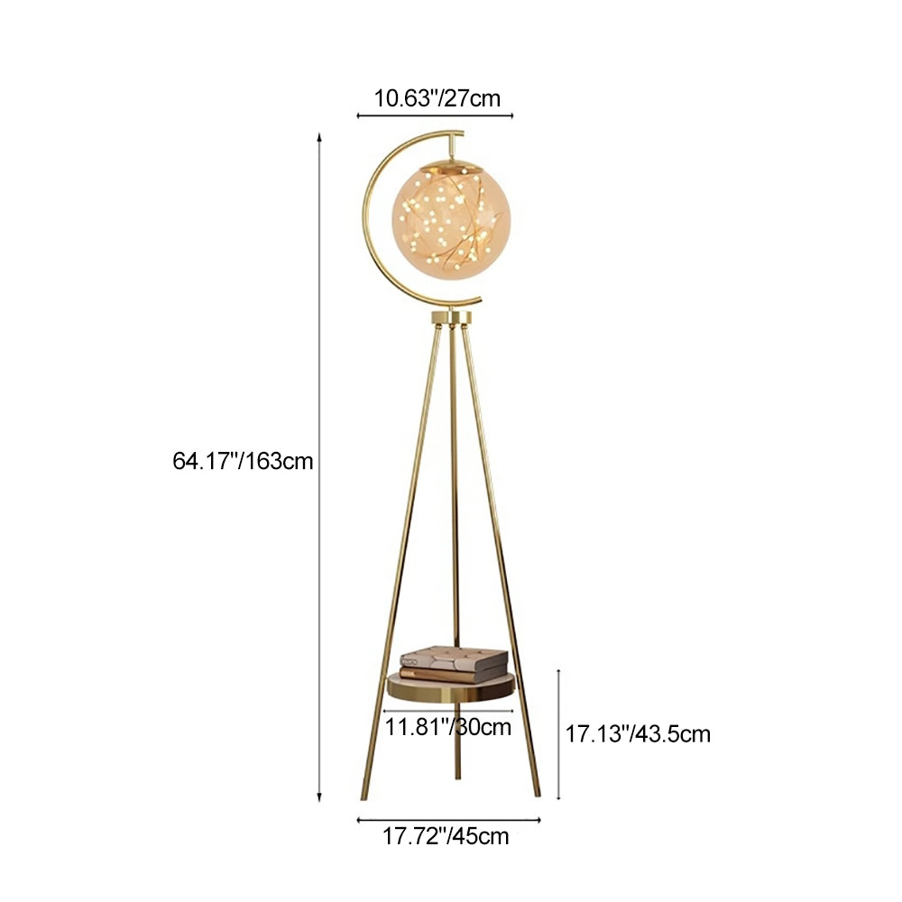 Glass Metal Starry Globe Floor Lamp