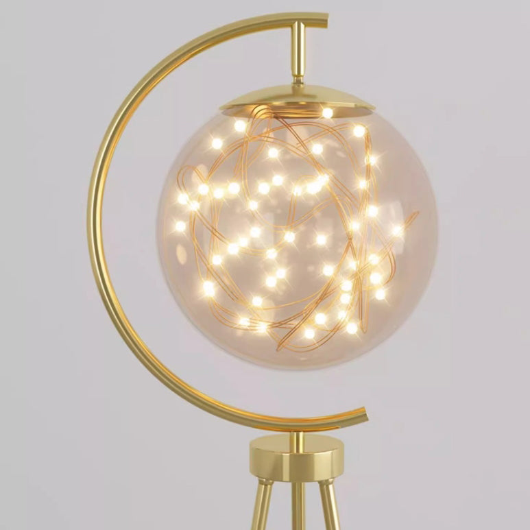 Glass Metal Starry Globe Floor Lamp