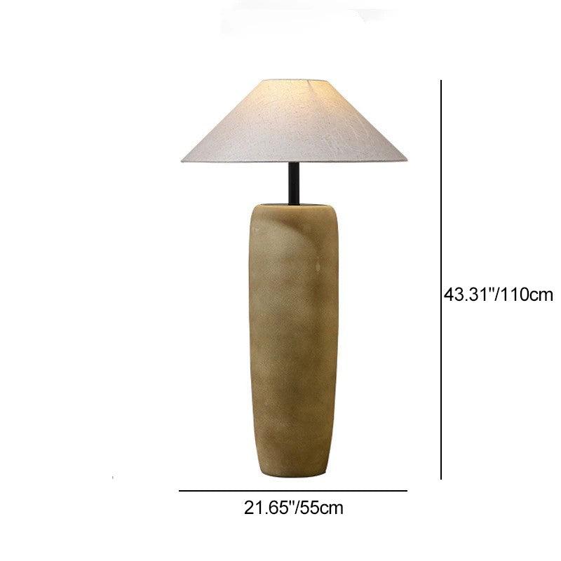 Ceramic Fabric Jar-Shaped Living Floor Lamp