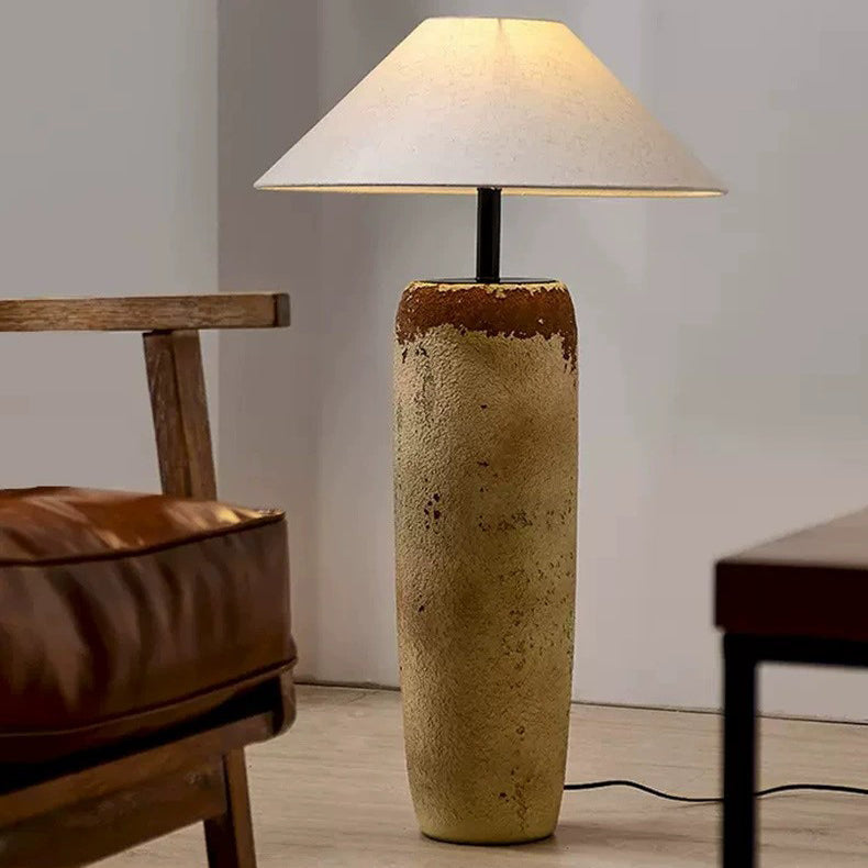Ceramic Fabric Jar-Shaped Living Floor Lamp