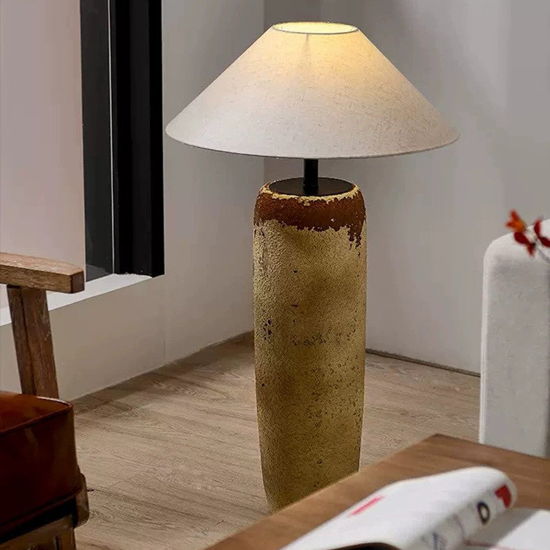 Ceramic Fabric Jar-Shaped Living Floor Lamp