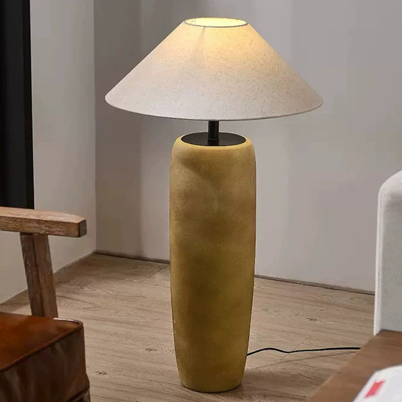 Ceramic Fabric Jar-Shaped Living Floor Lamp