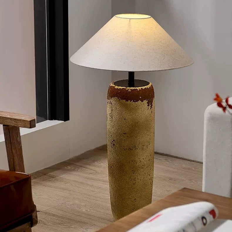 Ceramic Fabric Jar-Shaped Living Floor Lamp