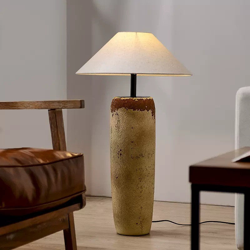 Ceramic Fabric Jar-Shaped Living Floor Lamp