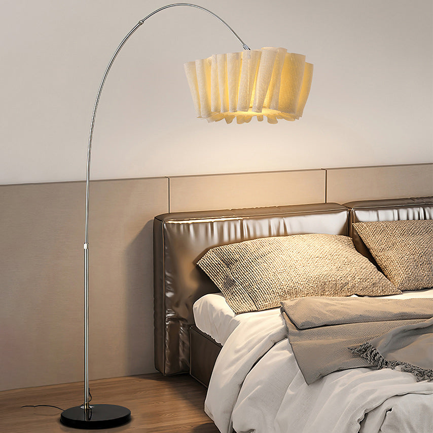 Marble Fabric Metal Pleated Floor Lamp