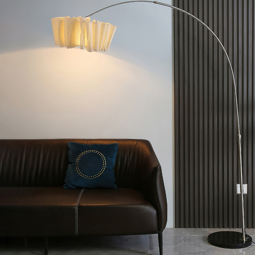 Marble Fabric Metal Pleated Floor Lamp