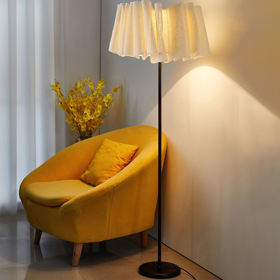 Marble Fabric Metal Pleated Floor Lamp