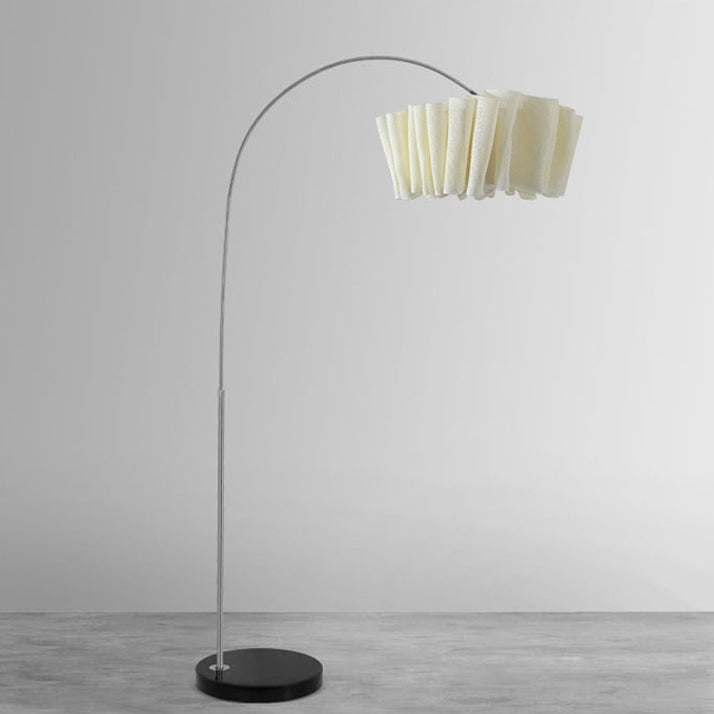 Marble Fabric Metal Pleated Floor Lamp