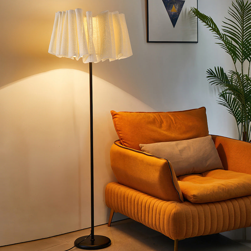 Marble Fabric Metal Pleated Floor Lamp