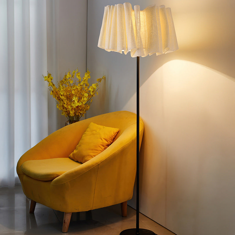 Marble Fabric Metal Pleated Floor Lamp