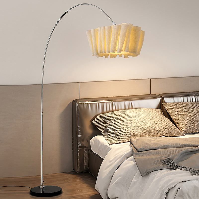 Marble Fabric Metal Pleated Floor Lamp