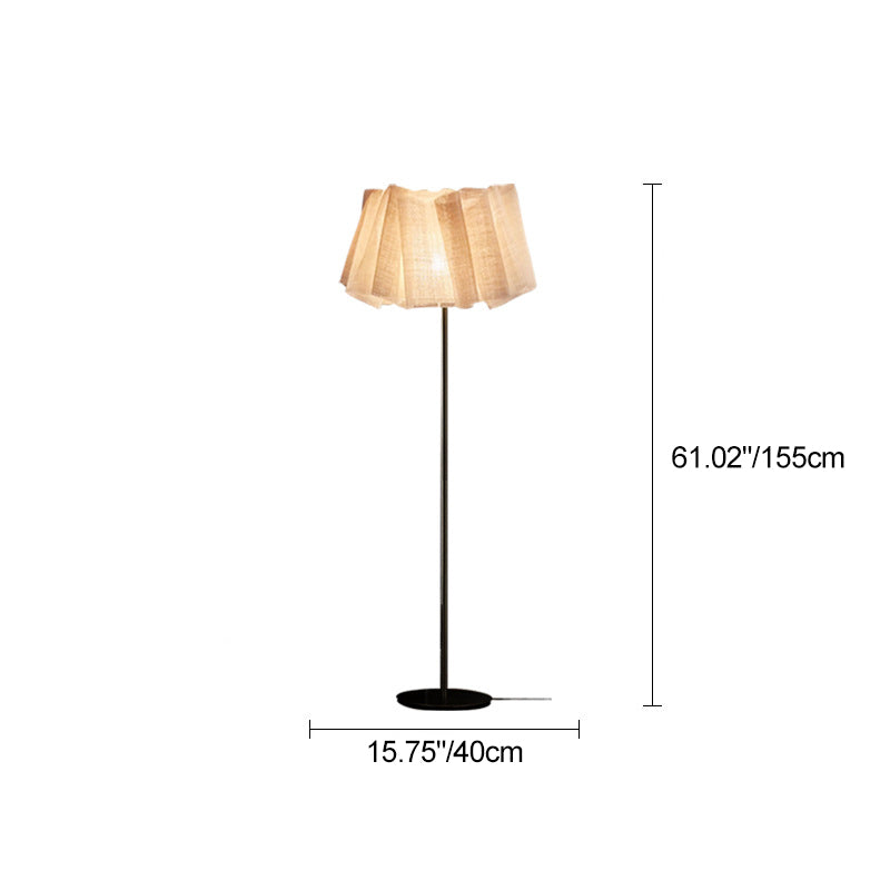 Marble Fabric Metal Pleated Floor Lamp