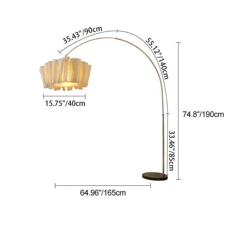 Marble Fabric Metal Pleated Floor Lamp