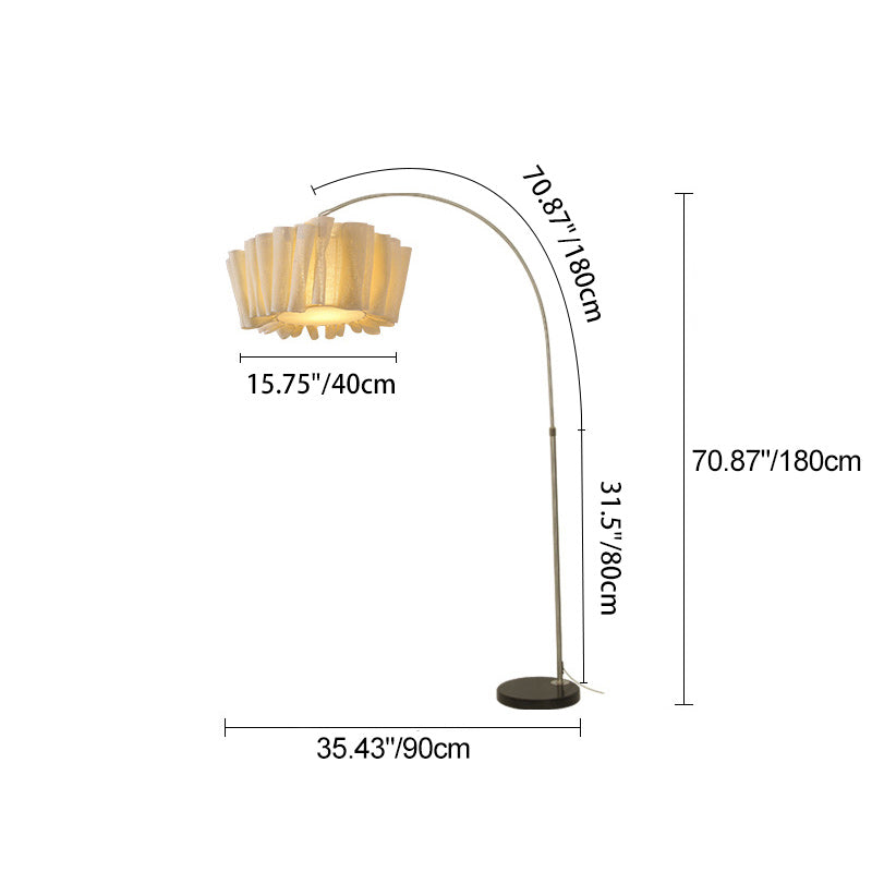 Marble Fabric Metal Pleated Floor Lamp