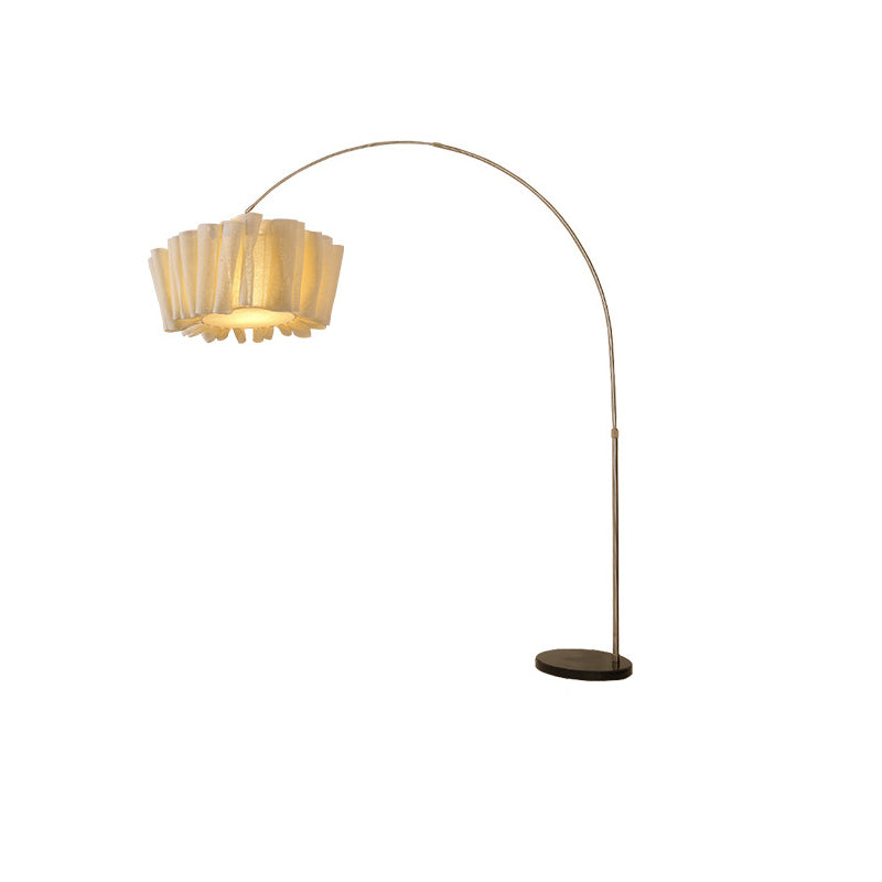 Marble Fabric Metal Pleated Floor Lamp