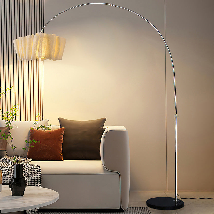 Marble Fabric Metal Pleated Floor Lamp