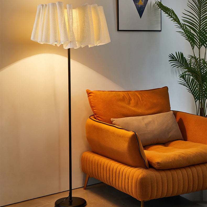 Marble Fabric Metal Pleated Floor Lamp
