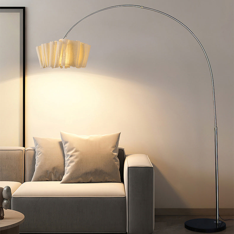 Marble Fabric Metal Pleated Floor Lamp