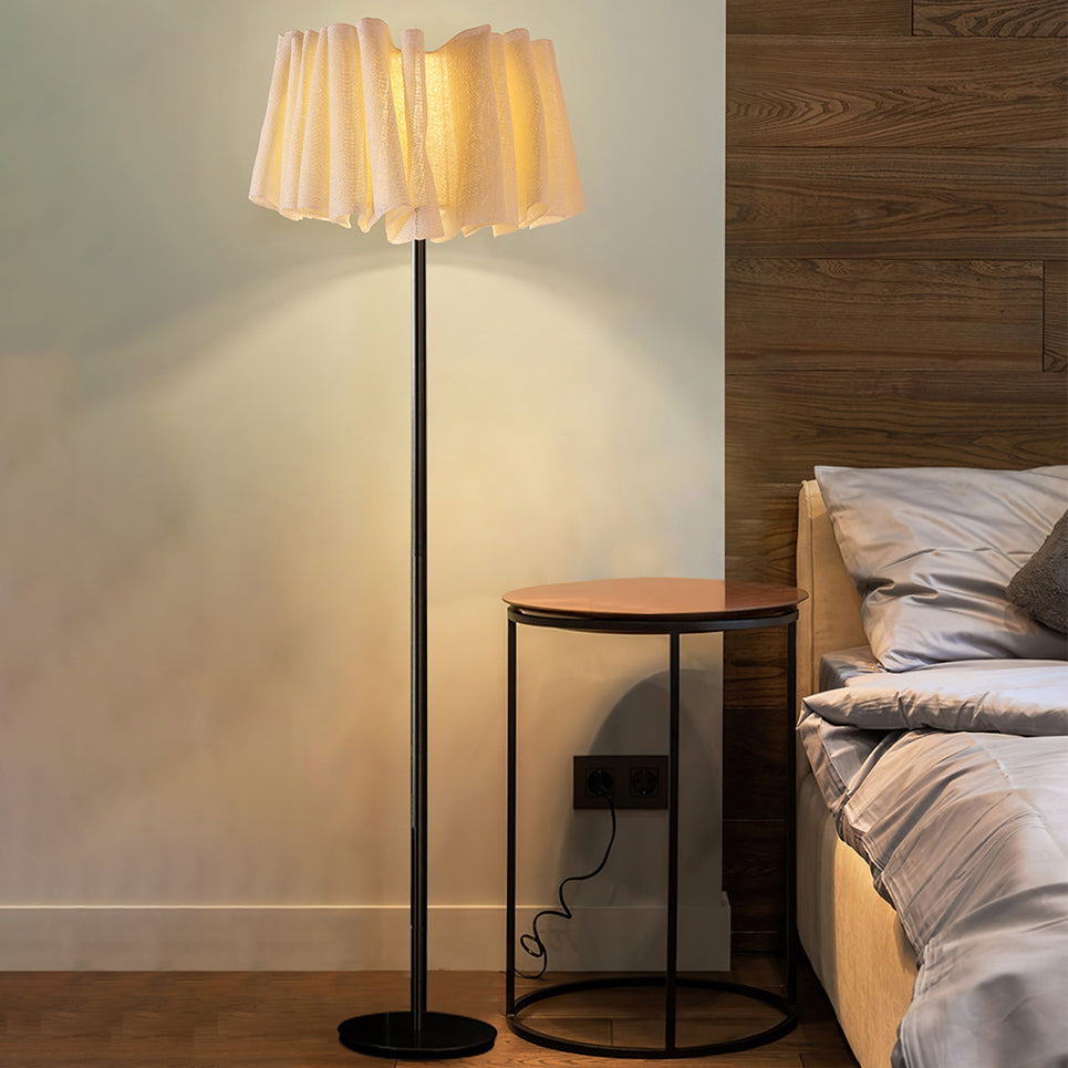 Marble Fabric Metal Pleated Floor Lamp