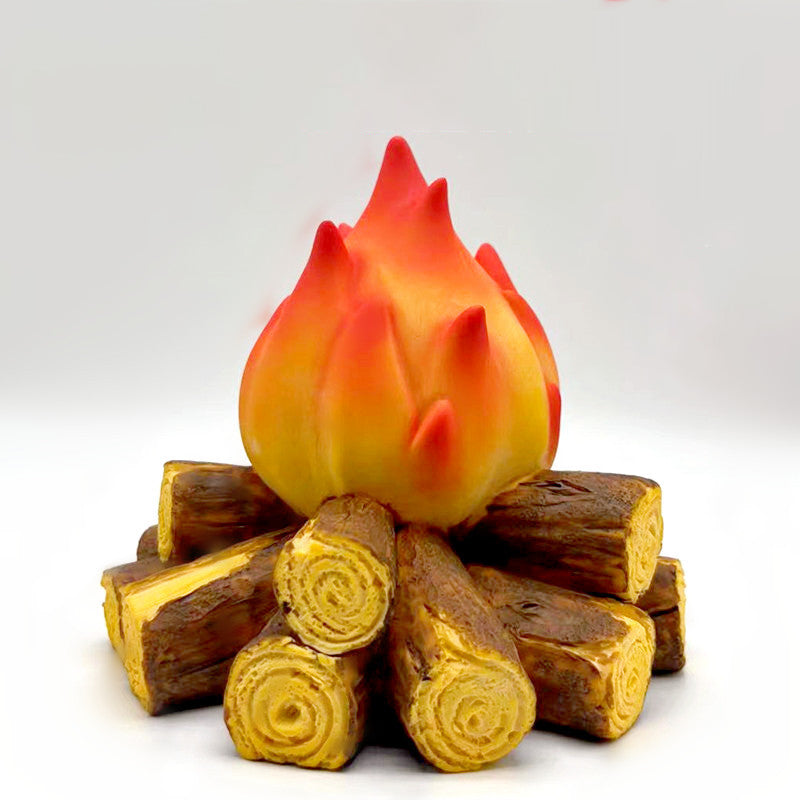 Battery Resin Simulated Firewood Table Lamp