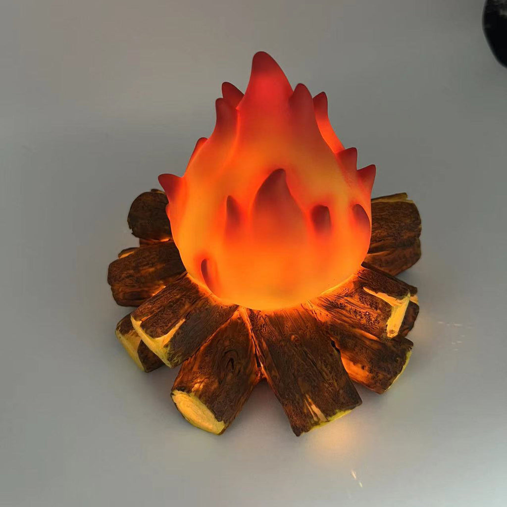 Battery Resin Simulated Firewood Table Lamp