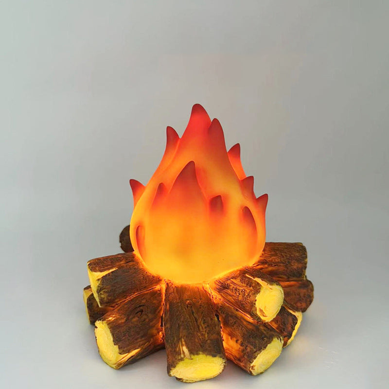 Battery Resin Simulated Firewood Table Lamp