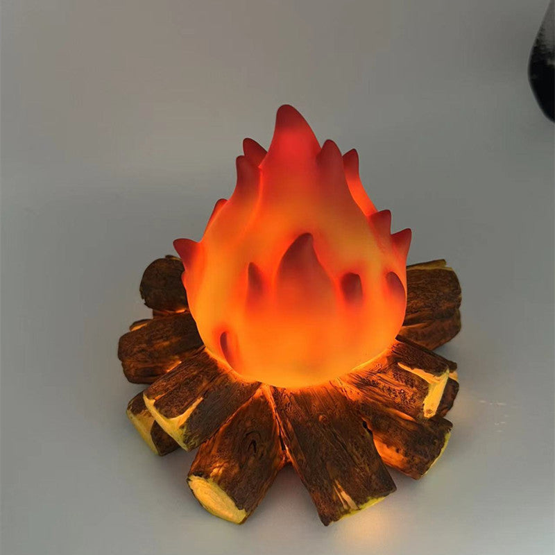 Battery Resin Simulated Firewood Table Lamp