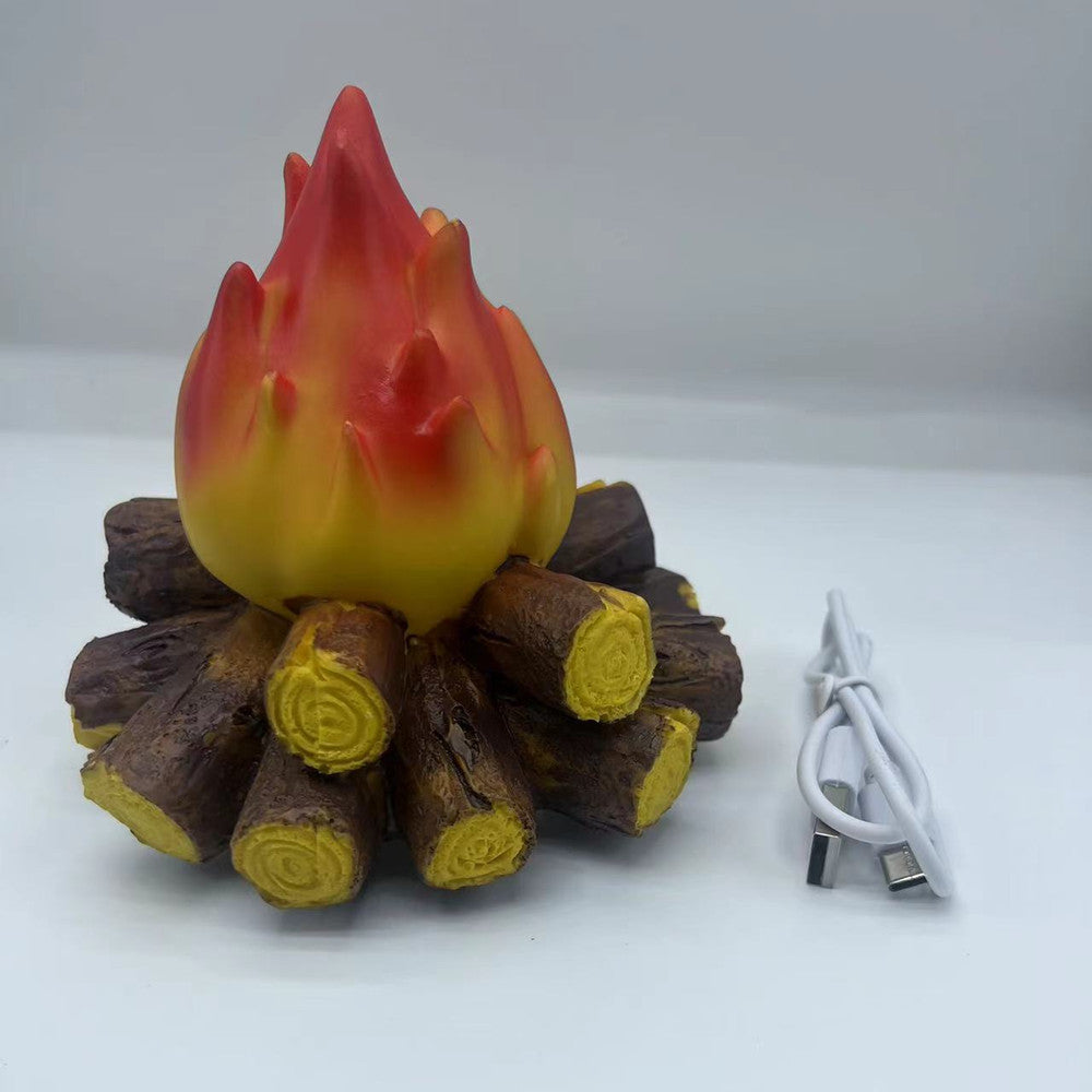 Battery Resin Simulated Firewood Table Lamp
