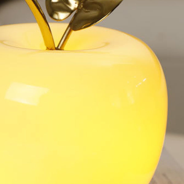 Battery Iron Glass Apple-Shaped Table Lamp