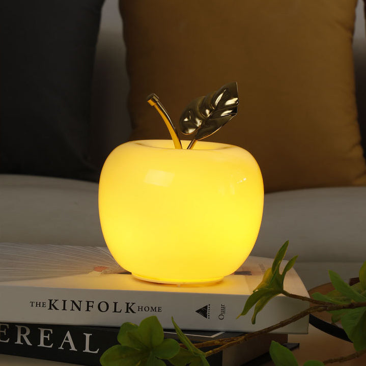 Battery Iron Glass Apple-Shaped Table Lamp