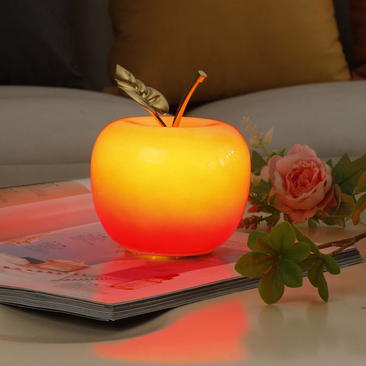 Battery Iron Glass Apple-Shaped Table Lamp