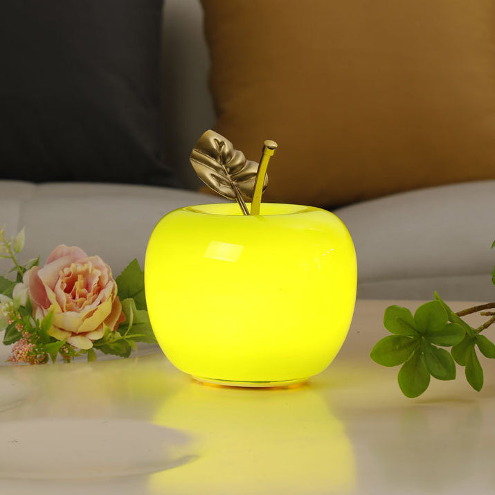 Battery Iron Glass Apple-Shaped Table Lamp