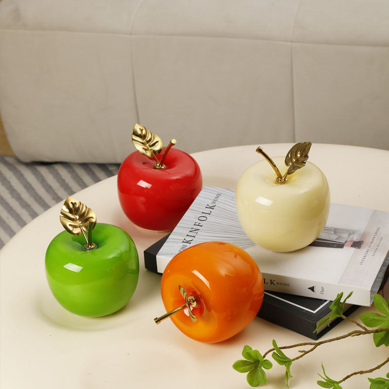Battery Iron Glass Apple-Shaped Table Lamp